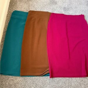 SHEIN Women's Pencil Skirt Set - Teal, Brown, Pink